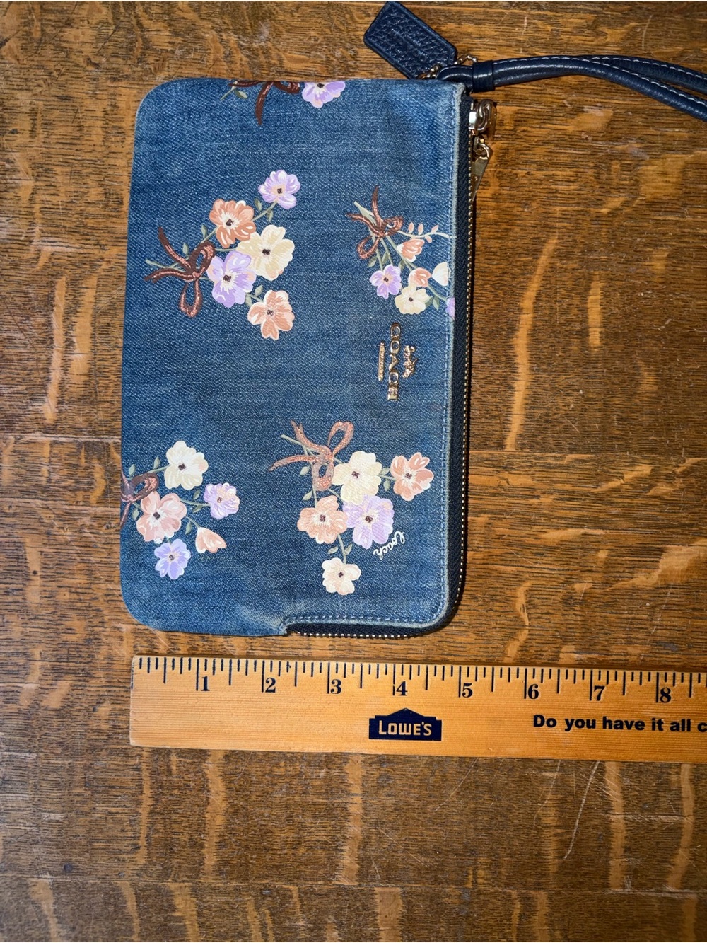 Y2K Coach denim flower double zip wristlet - Picture 7 of 7